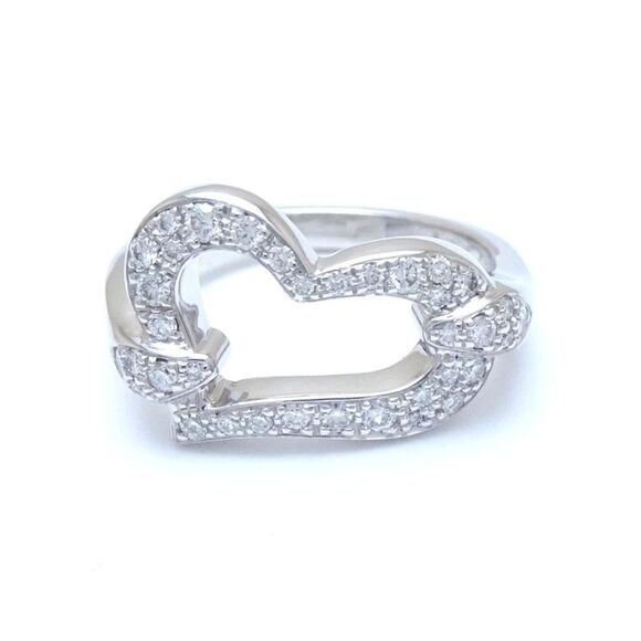 Pre Loved Piaget  Possession Open Heart Diamond Ring 18k White Gold - Picture 3 of 8
